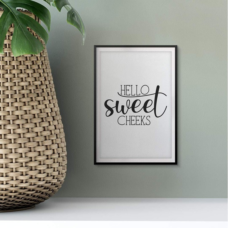 Hello Sweet Cheeks 5" x 7" UNFRAMED Bathroom Home Décor,