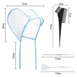 TRKETK 14 Pcs Hair Highlighting Kit, 6 Pcs Hair Disposable Frosting Cap with 4 Plastic Hook Needles 2 Hook and 2 Hair Coloring Brush Hair Coloring Highlighting Cap for Salon Home DIY Dyeing Hair Use