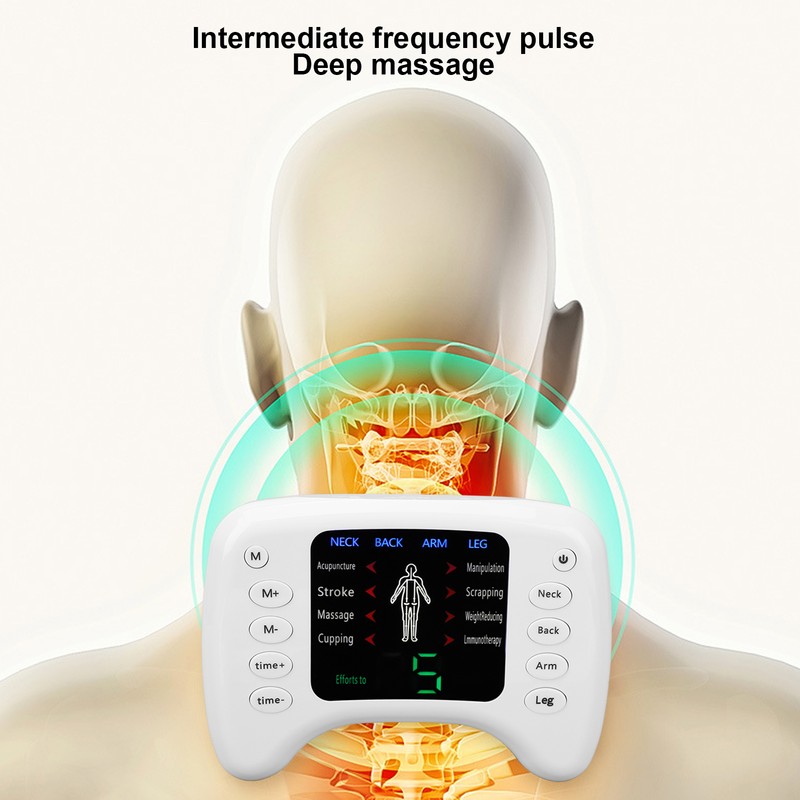 Electronic Pulse Massager Adjustable 15 Gears 8 Modes Timer Dual