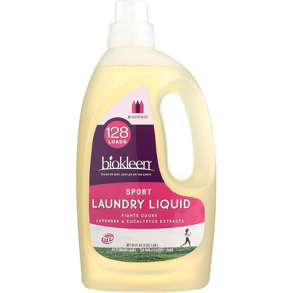 Biokleen Laundry Detergent Liquid, Concentrated, Eco-Friendly, Non-Toxic, Plant-Based, No Artificial Fragrance or Preservatives, 64 Fl Oz (Pack of 6)