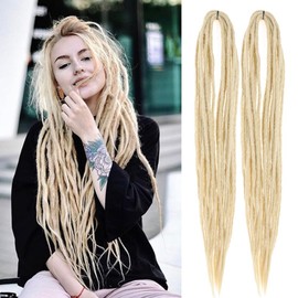 20pcs Double Ended Dreadlock Extensions, 24 inch Thin 0.6cm Fake Dreads Extensions, DE Synthetic Dreadlock Extensions Reggae Hippie Dreads for Women (24INCH #613) ﻿