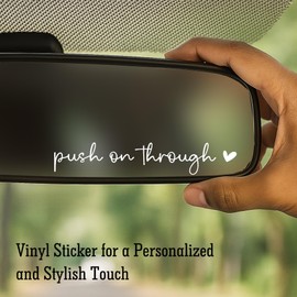 3 x Push On Through Mirror Decal, Car Rear View Mirror Decal, Car Vinyl Sticker, Rearview Mirror Decal, Mini Decal for Laptop, Water Bottle, Bumper Stickers, 4" (White)