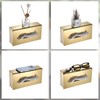 BTSKY Gold Rectangular Tissue Box Cover - Stainless Steel Tissue