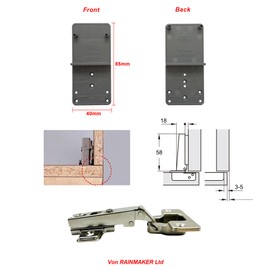 LOOTICH 105 Degree Full Overlay Straight Arm Hinges 35 mm for Kitchen Cabinet Cupboard Wardrobe Door Hinge Without Damper with Drilling Template Pack of 8 Pieces
