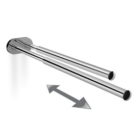 SO-TECH® 2-Arm Towel Rail Extendible from 325-565 mm Bar Diameter 19 mm Chrome-Plated Polished Wall Towel Rail