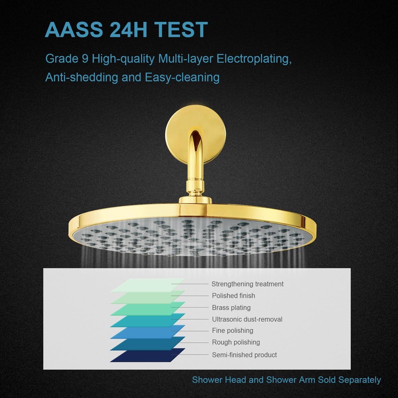 OFFO Extra Large Shower Arm Flange Bright Gold 3.5" in