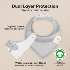 KeaBabies KeaBabies 8-Pack Organic Baby Bandana Drool Bibs for Boys Girls - Soft Cotton Drooling & Teething Bibs for Infants, Toddlers, Super Absorbent Cotton Bandana Bibs for Baby Boy & Girl, Unisex (Hunter)