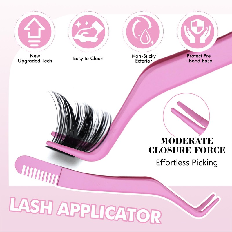 Individual Eyelashes Cluster Lashes Kit Extensions with Lash Bond and