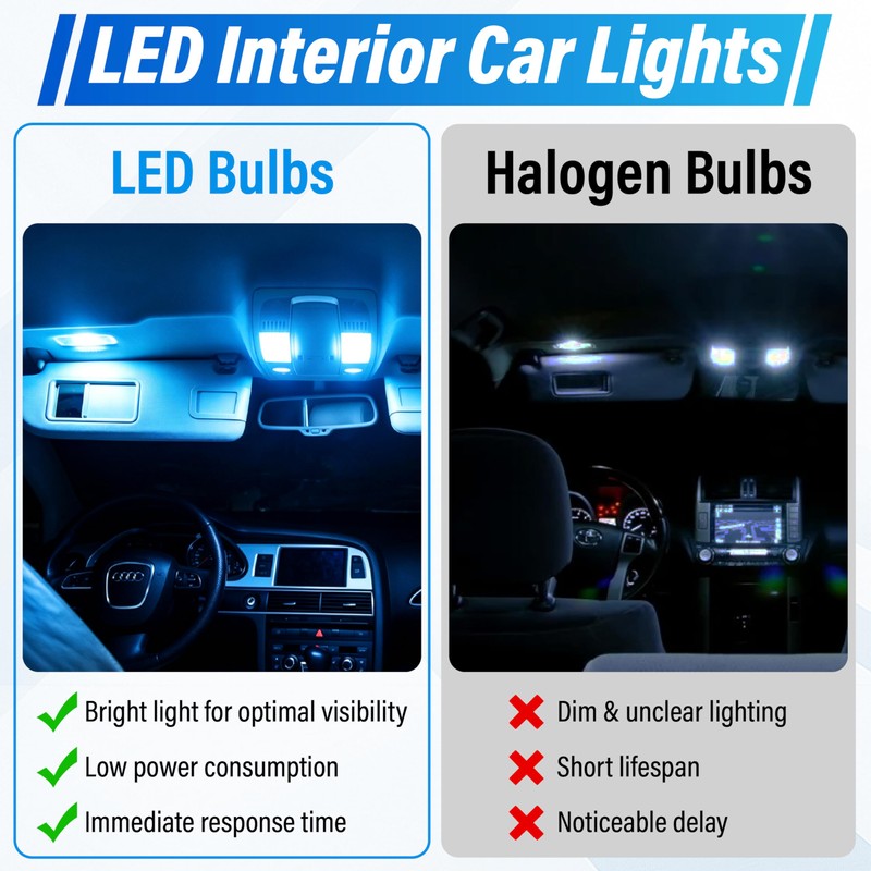 24 PCS LED Interior Car Lights, T10 31mm 41mm LED