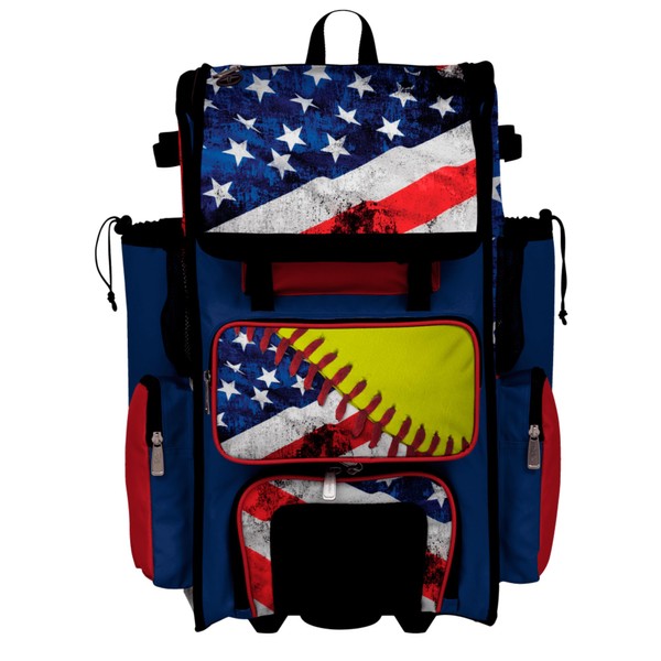 Boombah Rolling Superpack Baseball/Softball Gear Bag - Telescopic Handle -