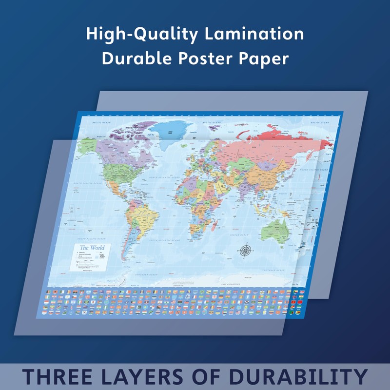 2 Pack - Giant World Map & US Map Poster