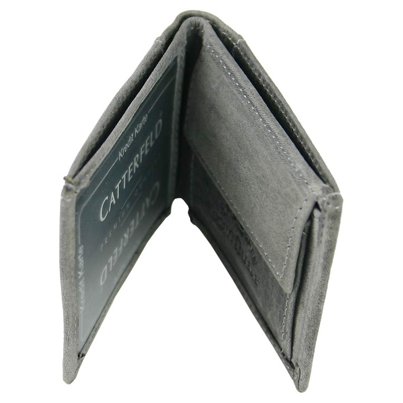 CF CATTERFELD Men's Genuine Leather Wallet with RFID Protection, gray,