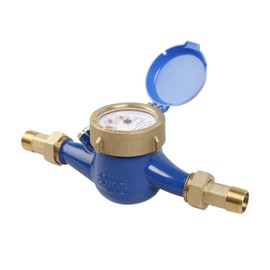 Watflow DN20 Water Meter 3/4" NPT, ISO4064 Certification Cubic Water Flow Meter, Cold Water Meter, for Garden or Home, Horizontal Install.