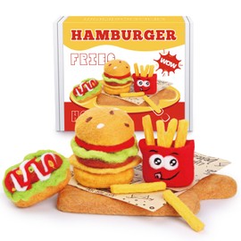 kdafio Needle Felting Kit, 3 Pack Fast Food Needle Felt Beginner Kit Including Basic Needle Felting Tools, Instructions, Needle Felt Craft Kit for DIY Craft Home Decoration