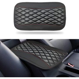 Norhogo Car Armrest Cushion Leather Waterproof Car Centre Consoles Armrest Car Cushion Armrest Pad Cover for Most Cars, Vans and SUVs Black