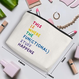 Physical Therapy Makeup Bag - Occupational Therapy Gift - Funny PT Office Cosmetic Bag for Women - Best Friend Coworker Therapist Birthday Christmas Appreciation