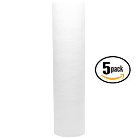 5-Pack Replacement for OmniFIlter U25 Polypropylene Sediment Filter - Universal 10-inch 5-Micron Cartridge Compatible with OmniFilter Water Filter Unit - Model U25 - Denali Pure Brand
