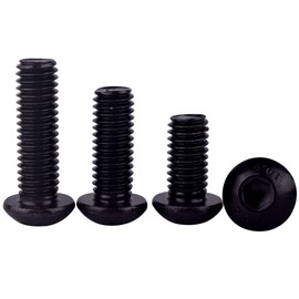 KOSJETHAS 30PCS #10-24 x 1-1/4" Button Head Socket Cap Screws Bolts, Allen Hex Drive, Black Oxide Alloy Steel 10.9 Grade, UNC Machine Fully Thread
