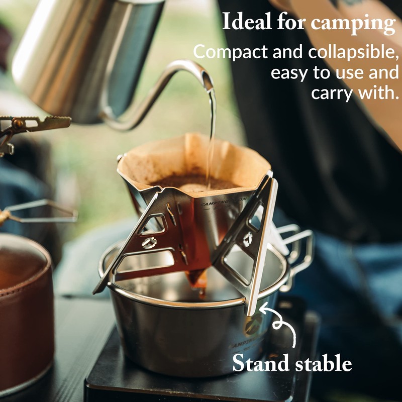 CAMPINGMOON Collapsible Coffee Dripper Pour Over Camping Outdoor 304 Stainless
