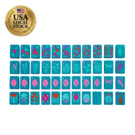 Wholesale Engraved Acrylic Luxury 160 Set Pink American Mahjong Tiles USASize: 1.26*0.95*0.63 Inch, Color: Electric Blue Lightning