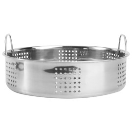 Hemoton Stainless Steel Steamer Basket with Handle Kitchen Strainer Trivet Rice Food Steamer Basket Bun Steamer Grid for Pot and Pressure Cooker 23cm/9"