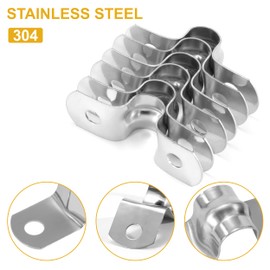 QIMEI-SHOP Pipe Clamps Mounting Clamp 8 mm Pipe Clamp Stainless Steel U-Type Pipe Clamp Seat Clamp for Fastening Gas Pipes Water Pipes Cable Pipe Pack of 30