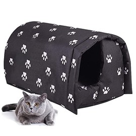 Cat House for Outdoor Cats in Winter, Feral Cat Shelter, Cat House Thickened Weatherproof Foldable, Stray Cats Shelter Rainproof and Sunscreen Oxford