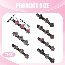 7 Stück Doppelschicht Haarspangen ​haarspangen damen mit Strass-Kristallsteinen, Geflochtene Haarklammern für Damen, haarspangen damen dünnes haar, Glitzernde Clip-in Accessoires