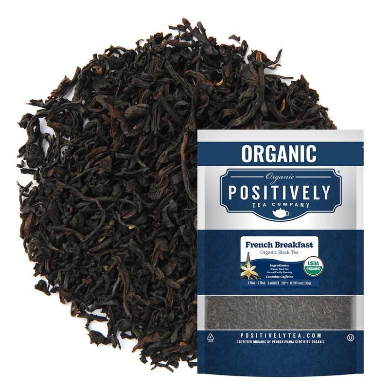 Organic Positively Tea Company, French Breakfast Black Tea, Loose Leaf,
