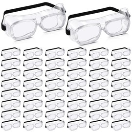 Tellegloww 50 Pairs Safety Goggles Safety Glasses Anti Fog Anti Scratch Eye Protection Clear Lens Onion Goggles Anti Dust Protective Glasses Lightweight Eyewear for Science Chemistry Construction