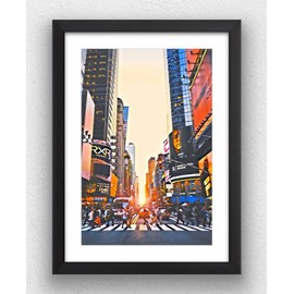 ROSE CLIO New York Times Square USA Fine Art Poster Print for Living Room, Bed Room, Office & Home Décor (Size: A3, Laminated, Without Frame)