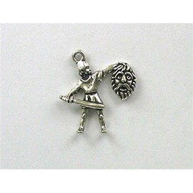 Wholesale Charms Sterling Silver David & Goliath Charm Jewelry Making Supply, Pendant, Charms, Bracelet, DIY Crafting