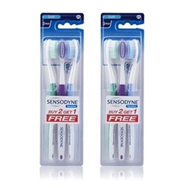 Sensodyne Sensitive Toothbrush Soft Sensitive Teeth, 3 Count (Pack of 2)