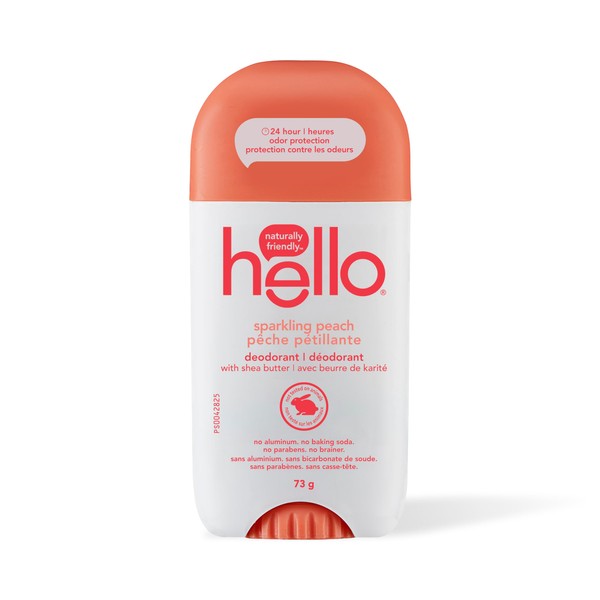 Hello sparkling peach deodorant with shea butter, 73 g