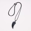 COAI Men's Surfer Necklace with Pointed Pendant, Obsidian, Obsidian