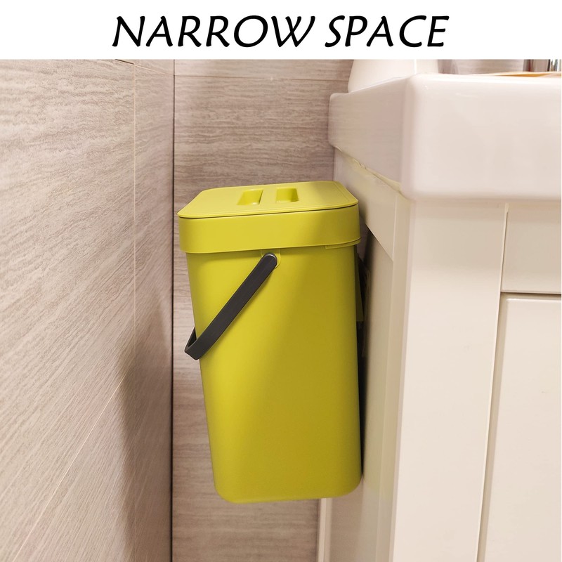 stonespace Small Kitchen Trash Can with Lid, Compost Bin Indoor