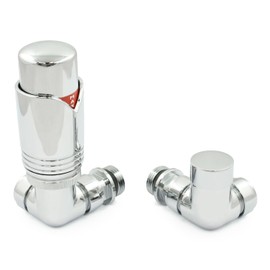 Thermostatic Radiator Valve Set - Realm Chrome Radiator Valves inc. Corner TRV & Lockshield