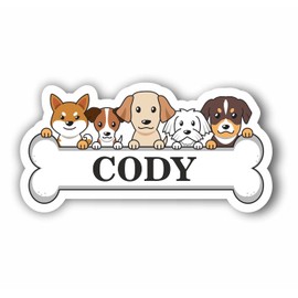 AMA SHOP Custom Shaped PVC Sticker Dog Bone with Name of Your Dog Sticker for Helmet, Motorcycle, Camper, Boat, Car, PC