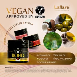 Laflare Edge Control for Black Hair, Natural Hair and Curly Hair. Eco Styling Gel Travel Size 25ml, Edge Wax for Man & Woman (Cherry)