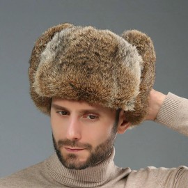 Unbranded Men Winter Imitation Rabbit Fur Hat Trapper Russia Ushanka Earflap Ski Cap NEW - Brown