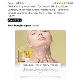 Creme x2 AH-8 Firming Lifting Neck Cream Roller Skin Body Care Moisturizing 120g NEW