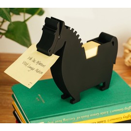 Memo Holder Desktop Note pad Dispenser Horse Pen Holder Multi-Functional Clip for Note Short Note pad,2 Packs memo (Horse, Black)