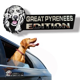 Car Emblem: Dog Car Badge Laser Cutting Emblem Cool Decals Trucks German Shepherd Badge Corgi Edition Doodle Golden Retriever Vehicles Dachshund Addition Rottweiler (Great Pyrenees)