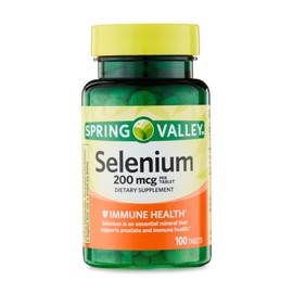 Spring Valley Selenium Immune Health Dietary Supplement Tablets, 200 mcg, 100 Ct