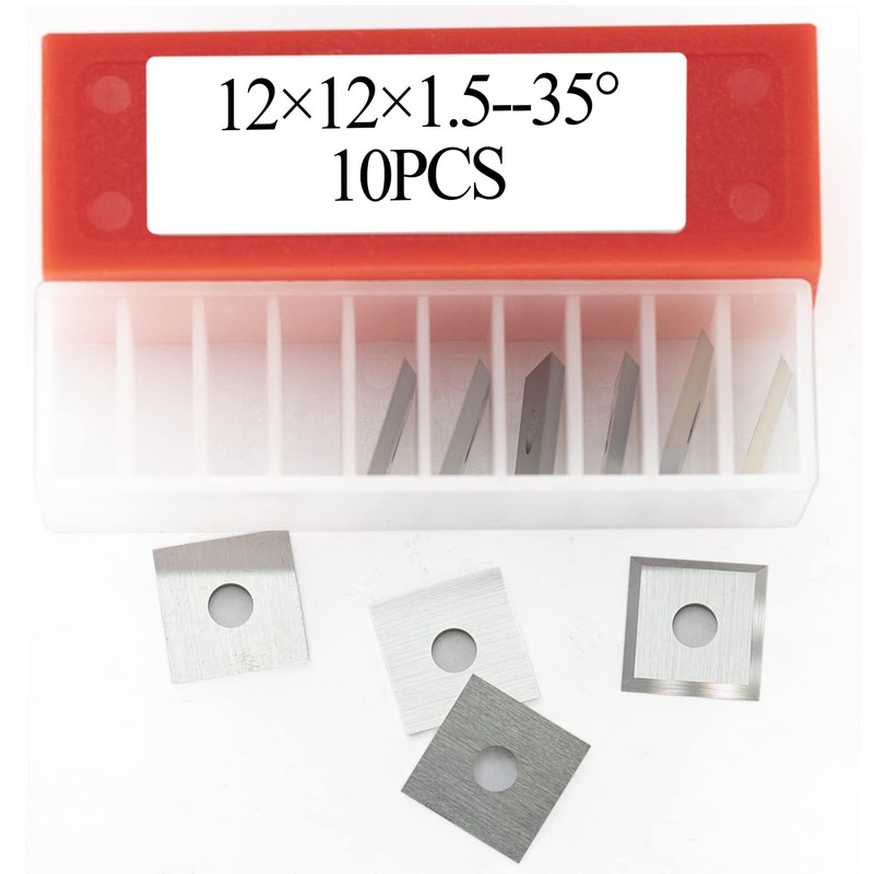 12mm Square Carbide Inserts Cutters Knives Blades 12×12×1.5mm-35°for Woodworking Spiral/Helical