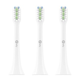 infly PT02 Replacement Brush, Sonic Type, With Cap, Dupont Brush, Soft, Set of 3, White