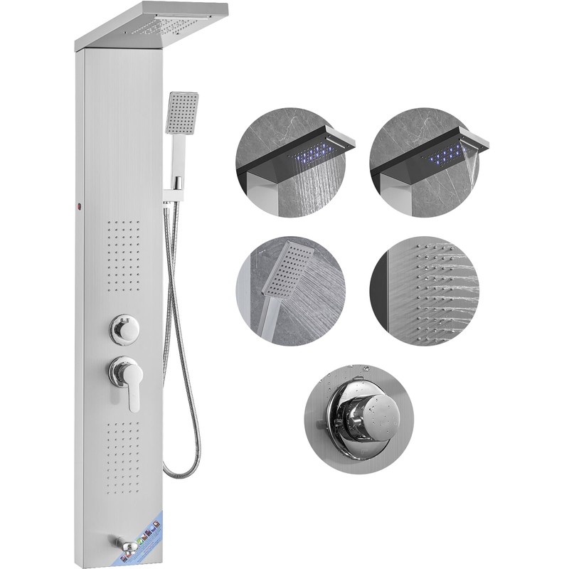 VEVOR Shower Panel System, 5 Shower Modes, LED Shower Panel