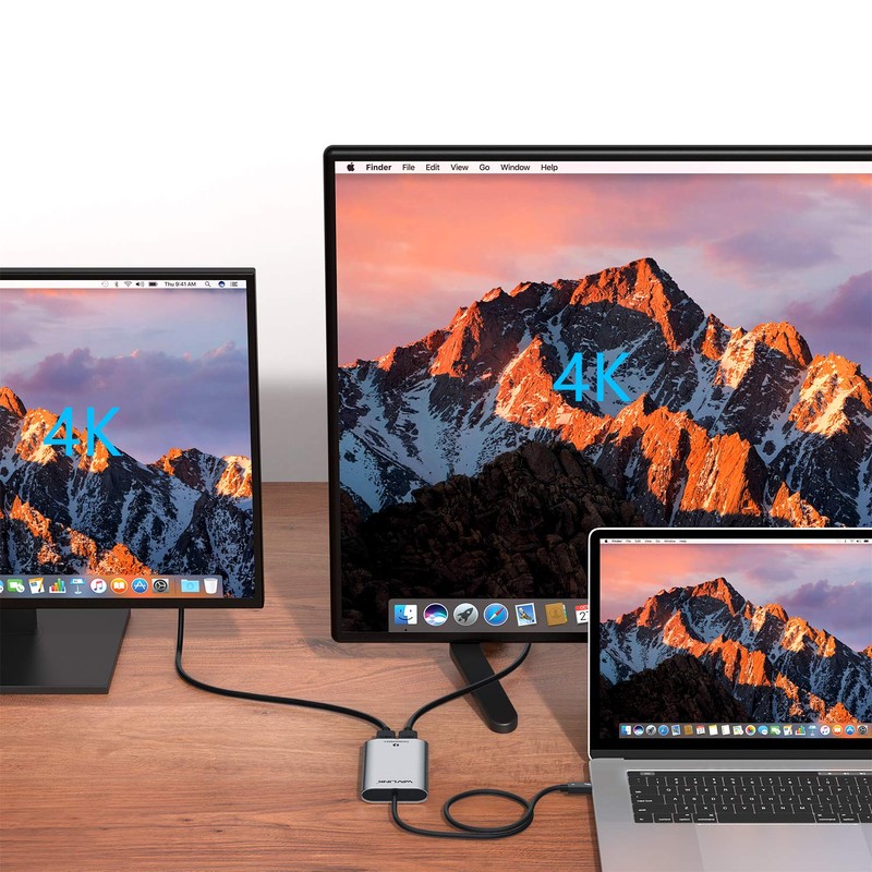WAVLINK Thunderbolt 3 Mini Docking Station HDMI Adapter Dual 4K