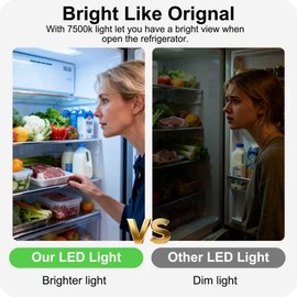 8-Pack Upgrade WR55X11132 WR55X25754 Refrigerator Light Replacement LED for GE Refrigerator, Bright 7500K LED Light Replacement Compatible w/ WR55X30602 WR55X26486 PS4704284 3033142 EAP12172918, etc