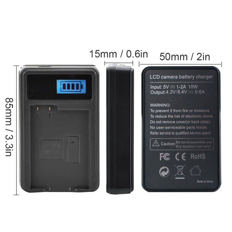 SEIVI EN EL15 Camera Battery Charger LCD Charging Display for